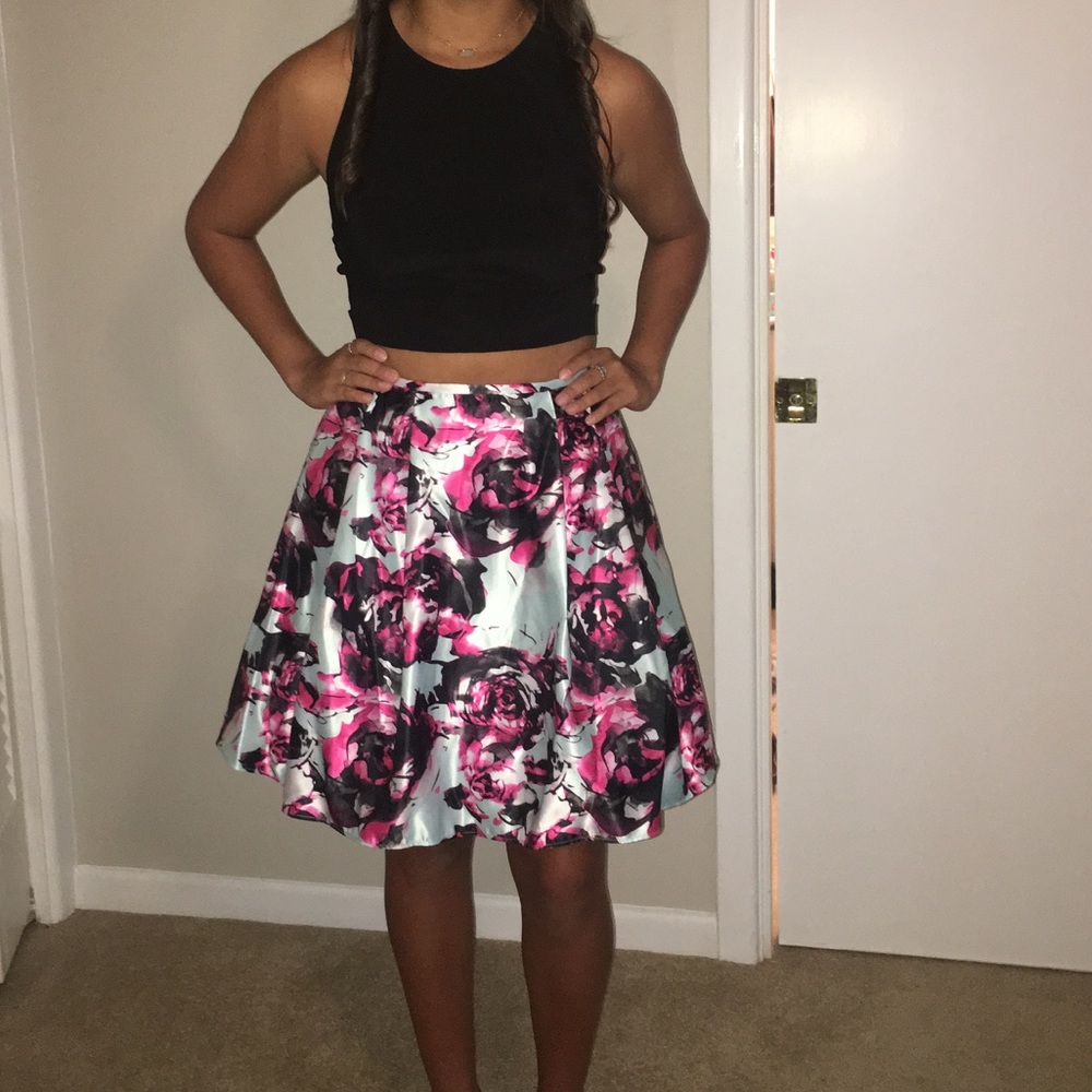 Black and Floral two piece dress